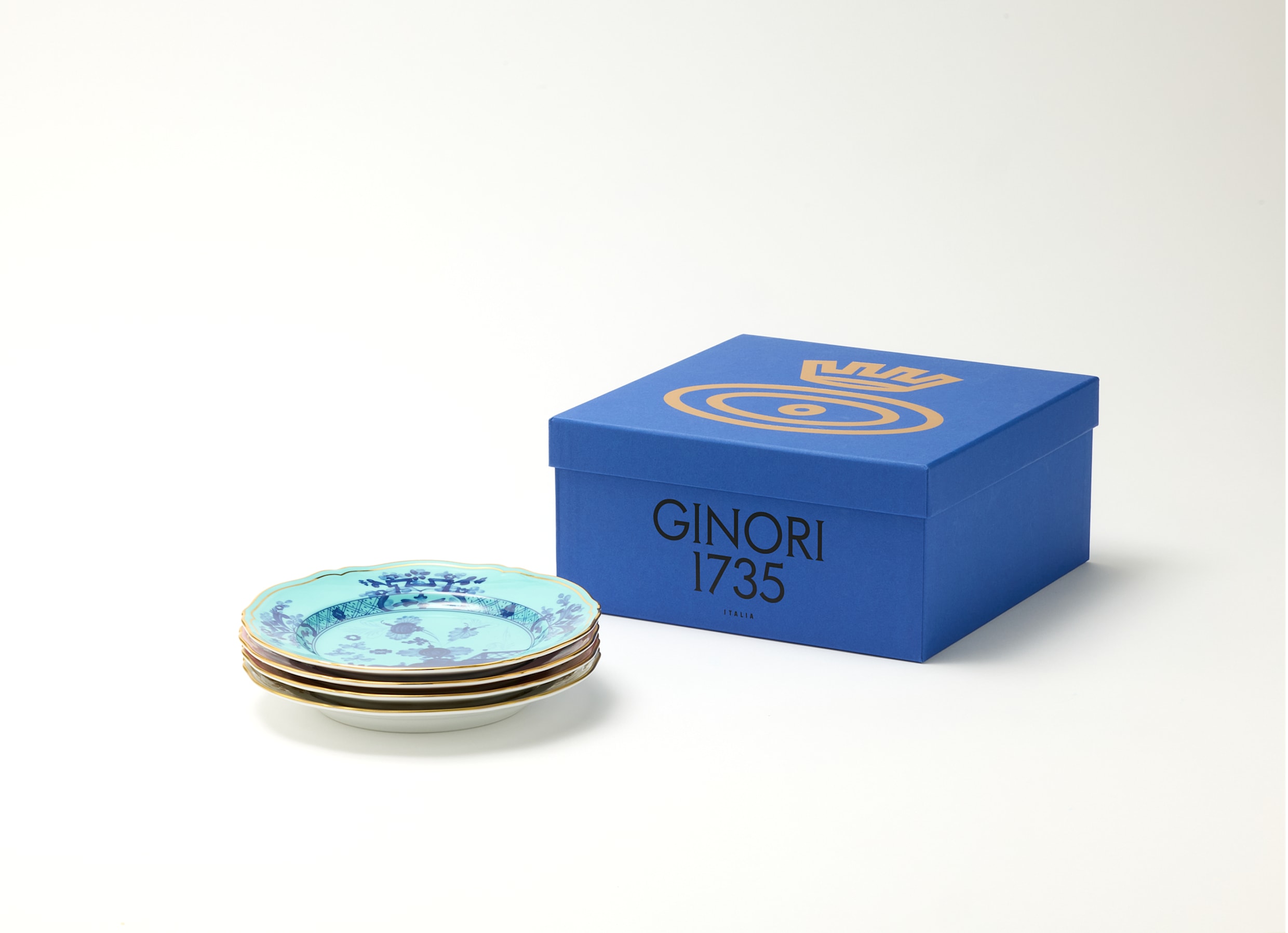 GINORI 28cmプレート　ホワイト・ブルー2枚セット GINORI 28cmプレート ホワイト・ブルー2枚セット 皿・プレート